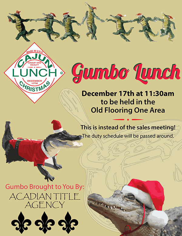 Gumbo lunch flyer