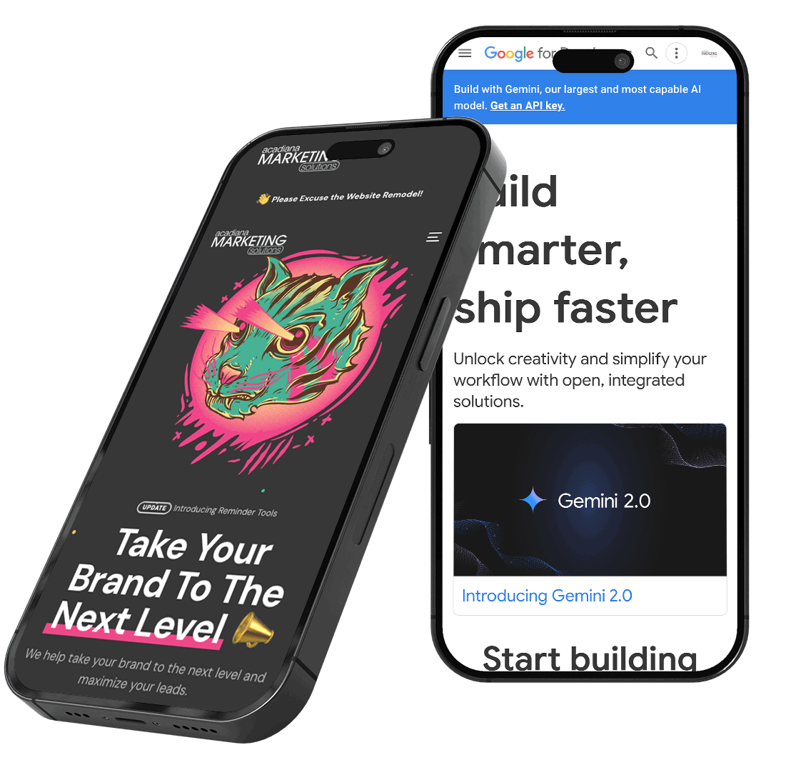 2 iphone 16 pro models displaying websites
